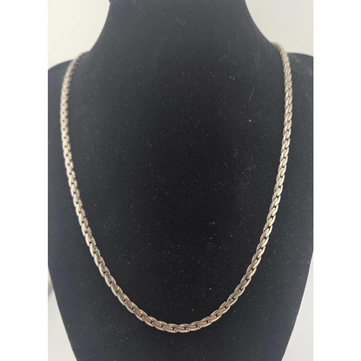 24in 32mm Very Unique 14k White Gold Plate Chain Necklace